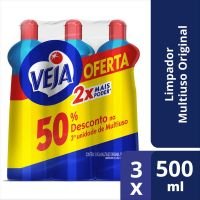 Limpador Multiuso Veja Gold Original Com 3 Unidades De 500Ml