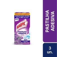 Pastilha Adesiva Sanitria Harpic 2 em 1 Lavanda Leve 3 Pague 2 Unidades