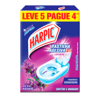 Pastilha Adesiva Sanitria Harpic Lavanda Leve 5 Pague 4 Unidades