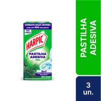 Pastilha Adesiva Sanitria Harpic 2 em 1 Pinho com 3 unidades
