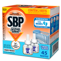 Repelente Eltrico Lquido Sbp 45 Noites Cheiro Suave 2 Refis 35Ml Com 50% Off Na 2 Unidade