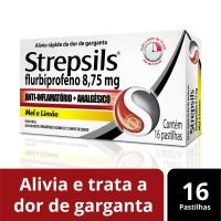 Pastilhas para garganta Strepsils Sabor Mel e Limo - Caixa 16 Pastilhas