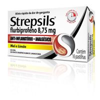 Pastilhas para garganta Strepsils Sabor Mel e Limo - Caixa 16 Pastilhas