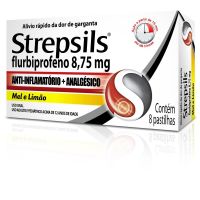 Pastilhas para garganta Strepsils Sabor Mel e Limo - Caixa 8 Pastilhas