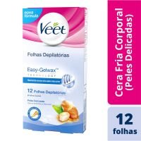 Cera Fria Corporal Veet Peles Delicadas - 12 Folhas