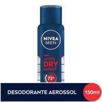 NIVEA MEN Desodorante Antitranspirante Aerossol Active Dry Impact 150ml