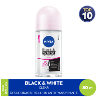 NIVEA Desodorante Antitranspirante Roll On Invisible Black & White Clear 50ml