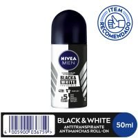 NIVEA Men Desodorante Antitranspirante Roll On Invisible for Black & White 50ml