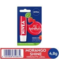 NIVEA Hidratante Labial Morango Shine Hidratao Prolongada 4,8 g