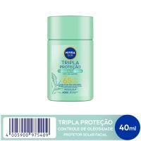 NIVEA SUN Protetor Solar Facial Tripla Proteo Fluido Controle de Oleosidade FPS65 40ml