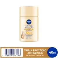 NIVEA SUN Protetor Solar Facial Tripla Proteo Fluido Antissinais FPS65 40ml