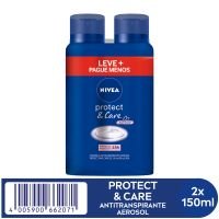 Pack Antitranspirante Aerossol Protect & Care 48h Nivea 2 Unidades 150ml Cada