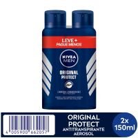 Pack Antitranspirante Aerossol Original Protect 48h Nivea Men 2 Unidades 150ml Cada