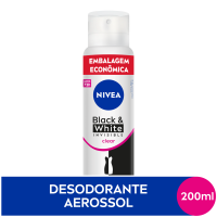NIVEA Desodorante Antitranspirante Aerossol Invisible Black & White Clear 200ml