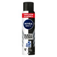 NIVEA MEN Desodorante Antitranspirante Aerossol Invisible Black & White 200ml