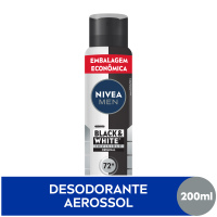 NIVEA MEN Desodorante Antitranspirante Aerossol Invisible Black & White 200ml