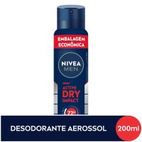NIVEA MEN Desodorante Antitranspirante Aerossol Active Dry Impact 200ml