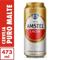 Cerveja Lager Puro Malte Amstel Lata 473ml