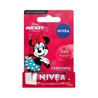 NIVEA Hidratante Labial Cereja Shine 4,8g - Ed. Limitada Minnie - Disney Mickey e Amigos