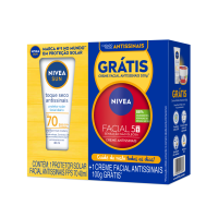 PROT SOL FACIAL T.SECO FPS70 40ML + NIVEA CREME FACIAL ANTISSINAIS 100GR