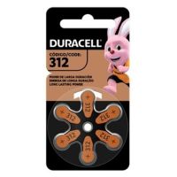 Pilha auditiva Duracell 312 com 6 unidades