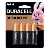 Pilha Alcalina AA Pequena Duracell com 4 unidades