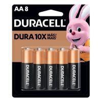 Pilha Alcalina AA Pequena Duracell com 8 unidades