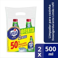 Limpador Desengordurante Veja Cozinha Refil para Spray Limo 500ml com 50% de Desconto na 2 unidade